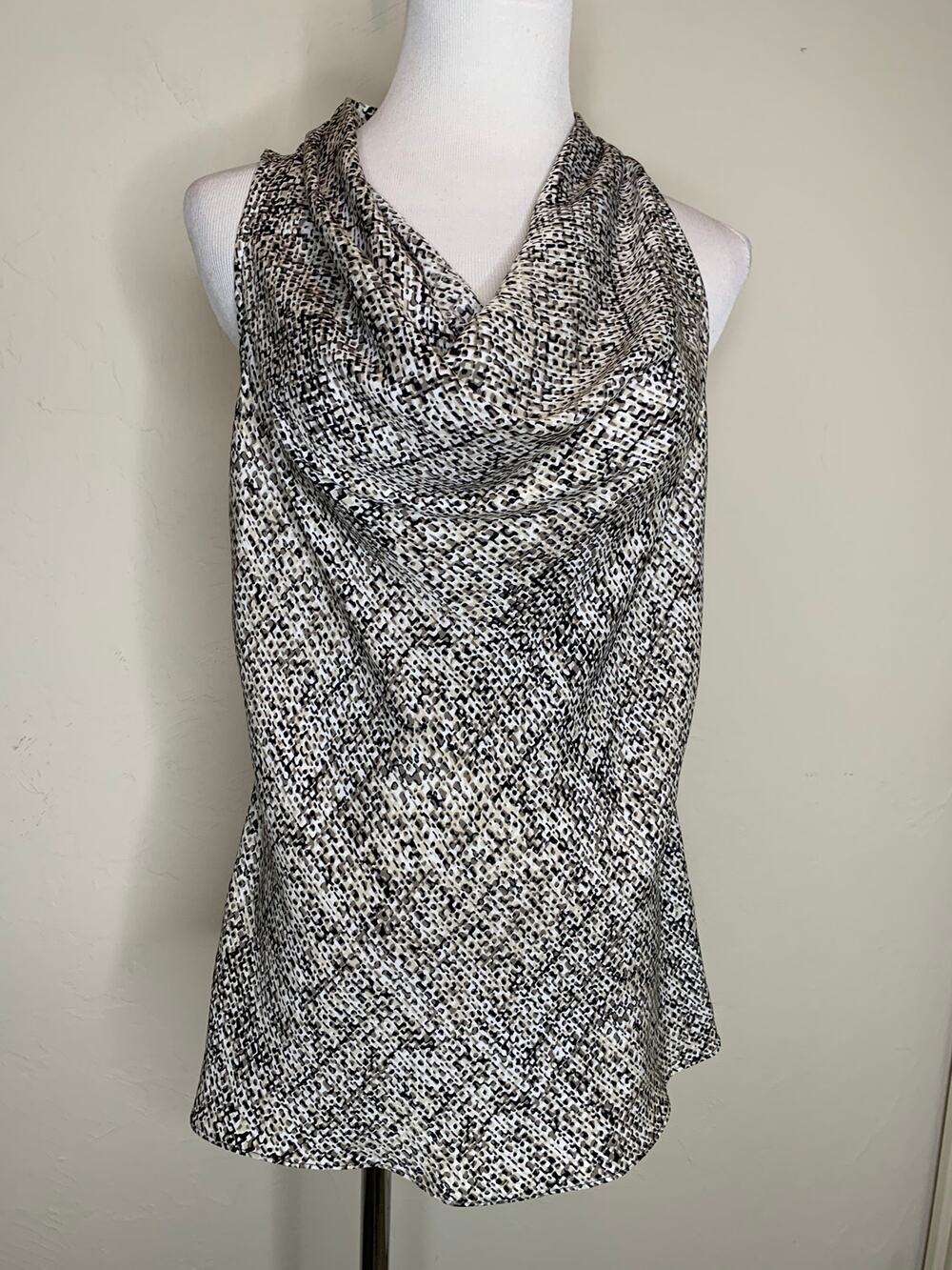 Ann Taylor Drape Neck Blouse Shell Sleeveless Career Office Preppy Sz 4